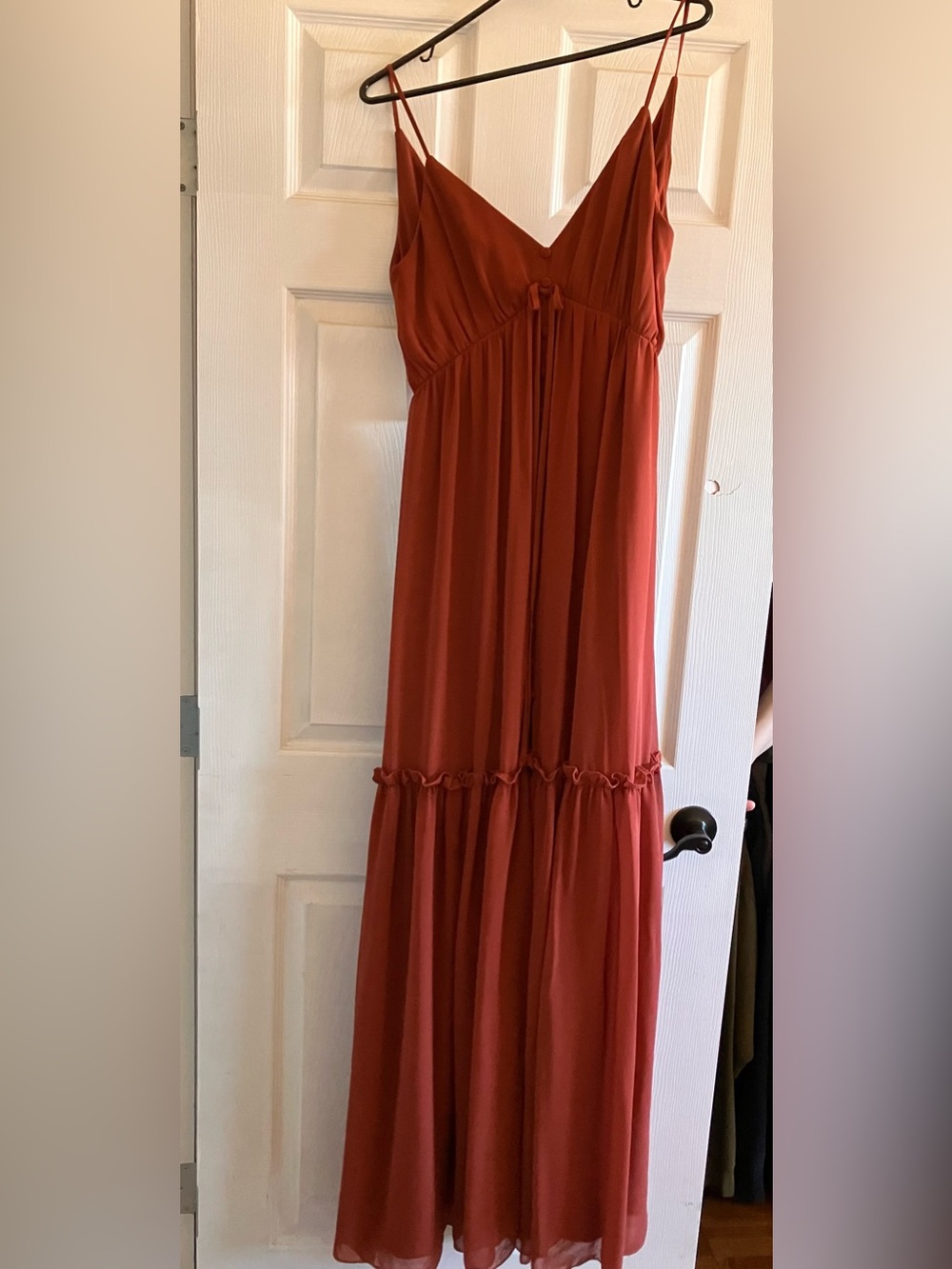 Spaghetti Strap Maxi Dress in Terracotta